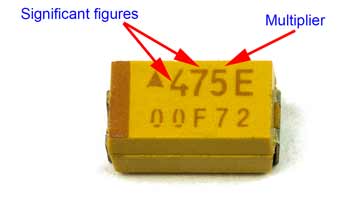 smd capacitor polarity marking