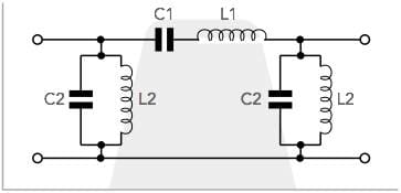 LC band pass filter circuit